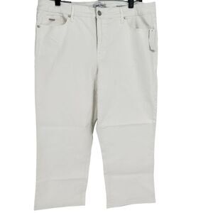 Nine West Chrystie Capri Stretch Stretch Twill Relaxed Fit‎ White Size 16